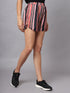 OWO The Label Women Shorts, Half Pant For Women Stripe Print, Best Quality Shorts (OTLWS01)
